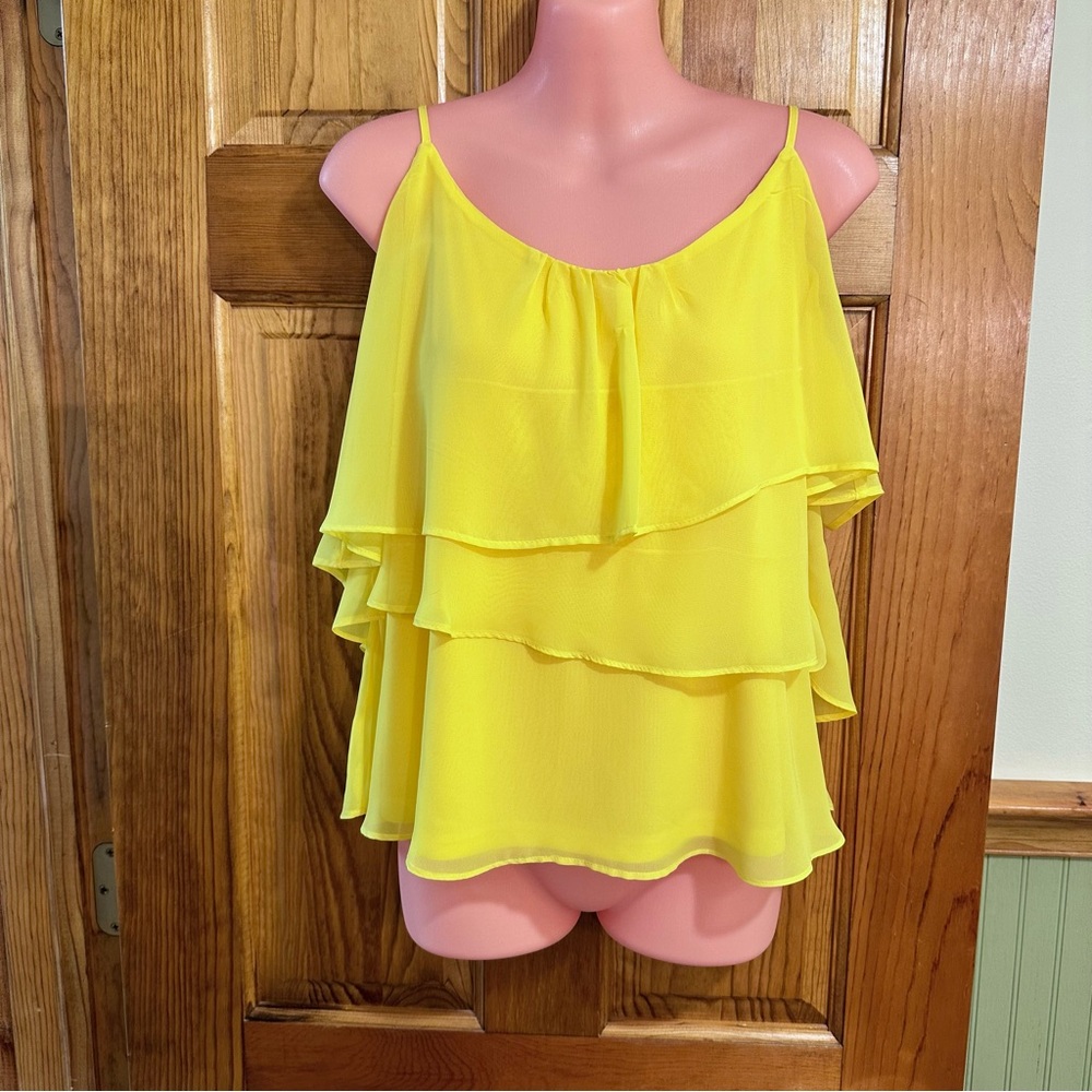 Bright lemon, yellow, layered spaghetti strap, camisole style, XL, new w tags